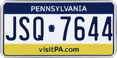 PA license plate JSQ7644
