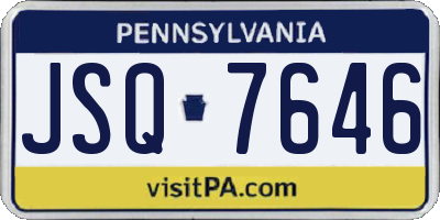 PA license plate JSQ7646