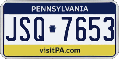 PA license plate JSQ7653