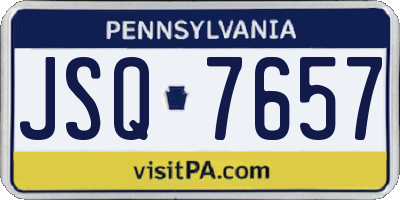 PA license plate JSQ7657