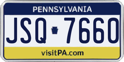 PA license plate JSQ7660