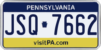 PA license plate JSQ7662