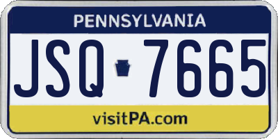 PA license plate JSQ7665