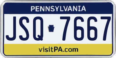 PA license plate JSQ7667