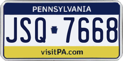 PA license plate JSQ7668