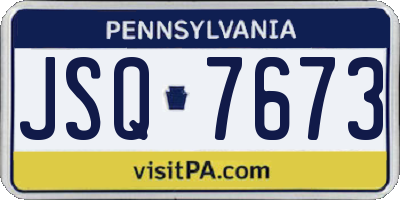 PA license plate JSQ7673