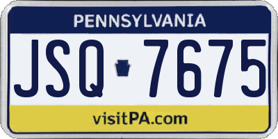 PA license plate JSQ7675