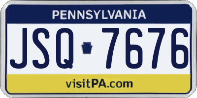 PA license plate JSQ7676