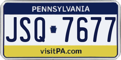 PA license plate JSQ7677