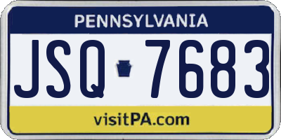 PA license plate JSQ7683