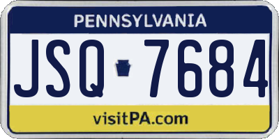 PA license plate JSQ7684