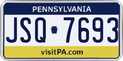 PA license plate JSQ7693