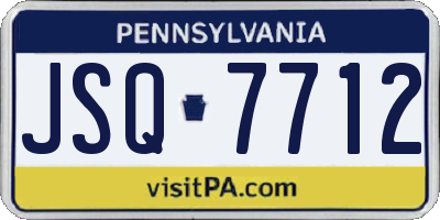 PA license plate JSQ7712
