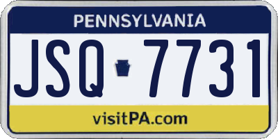 PA license plate JSQ7731