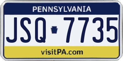 PA license plate JSQ7735