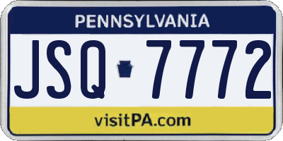 PA license plate JSQ7772