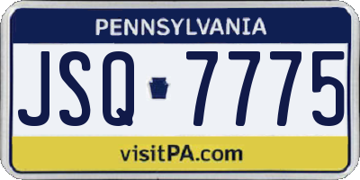 PA license plate JSQ7775