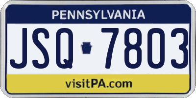 PA license plate JSQ7803