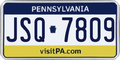 PA license plate JSQ7809