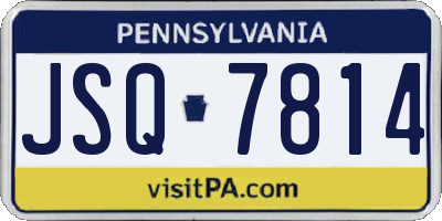 PA license plate JSQ7814