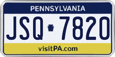 PA license plate JSQ7820
