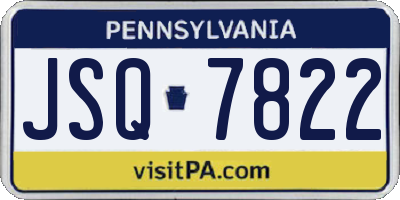 PA license plate JSQ7822