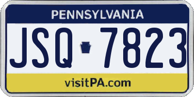 PA license plate JSQ7823