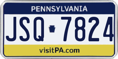 PA license plate JSQ7824