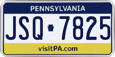 PA license plate JSQ7825