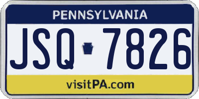 PA license plate JSQ7826