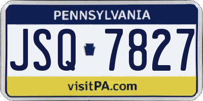 PA license plate JSQ7827