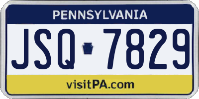 PA license plate JSQ7829