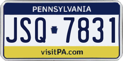 PA license plate JSQ7831