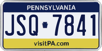PA license plate JSQ7841