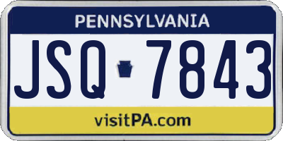 PA license plate JSQ7843