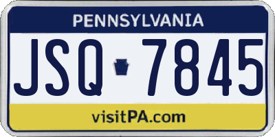 PA license plate JSQ7845