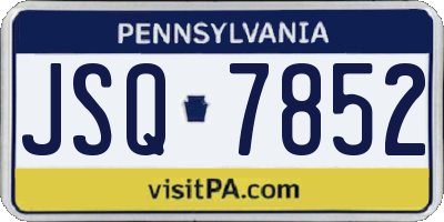 PA license plate JSQ7852