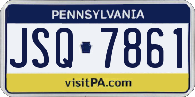 PA license plate JSQ7861