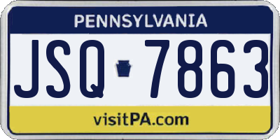 PA license plate JSQ7863