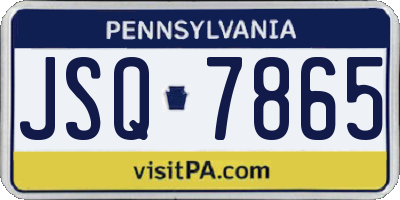 PA license plate JSQ7865