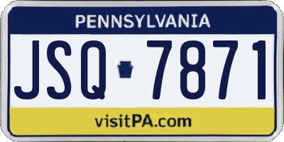PA license plate JSQ7871