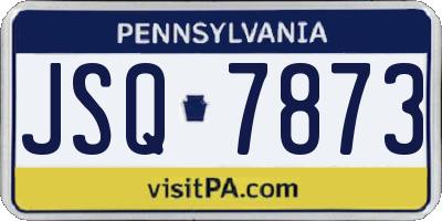 PA license plate JSQ7873