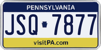PA license plate JSQ7877