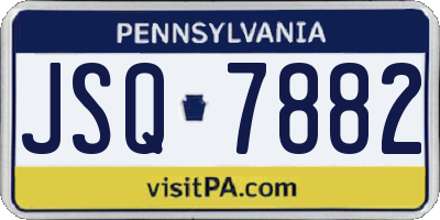 PA license plate JSQ7882