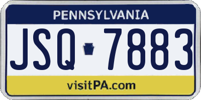 PA license plate JSQ7883