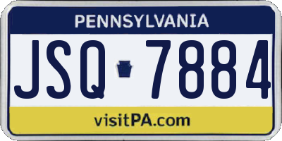 PA license plate JSQ7884