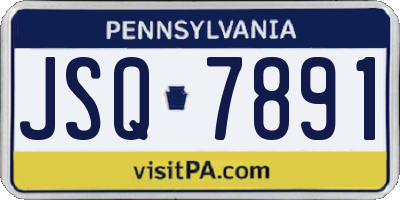 PA license plate JSQ7891