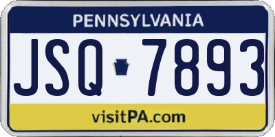PA license plate JSQ7893
