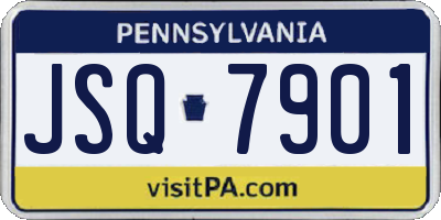 PA license plate JSQ7901