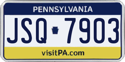 PA license plate JSQ7903
